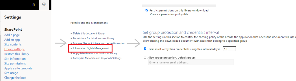 Information Rights Management, protect your files even if a user leaves.
